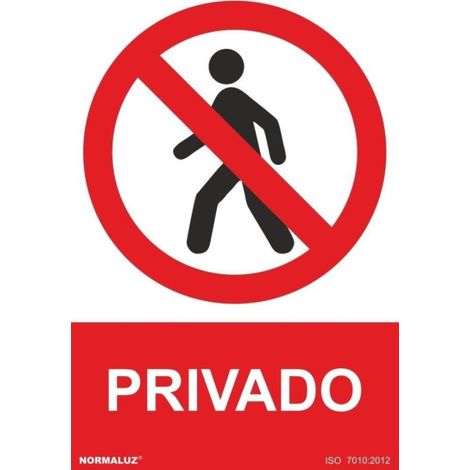 Señal de Privado (texto y pictograma) con Tintas UV SEKURECO 100 x 150 mm ADHESIVOS DE VINILO (1/2)