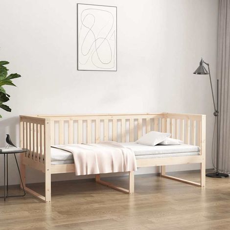 Sofá cama sin colchón madera maciza de pino 90x190 cm (1/5)