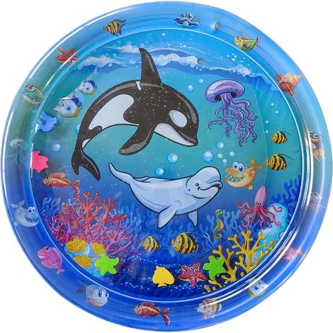 Alfombra de juego de agua para gatos Alfombra de agua sensorial para mascotas y bebés, juguete de enfriamiento cómodo para dormir, cama de agua, entretenimiento divertido para la experiencia (1/4)