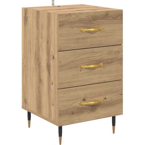 Maison Exclusive - Cabinet de chevet Chêne artisanal 40 x 40 x 66 cm (1/5)