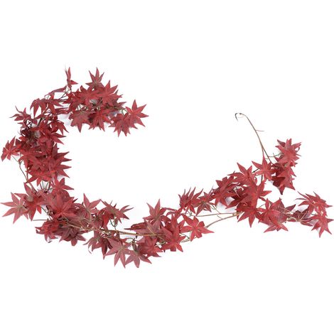 Plantes artificielles de 1,8 m (5,9 pi) avec feuilles de rotin simulées et fausse verdure, décoration de jardin pour mariage, balcon ou terrasse, rouge. (1/5)