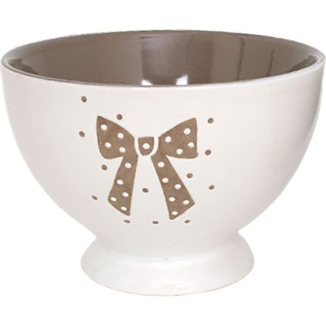 Bol en Céramique Boudoir Blanc et taupe