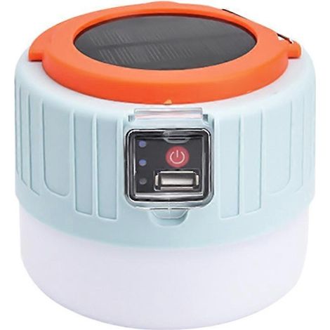 Lampe de camping LED rechargeable USB, 3 niveaux d'intensité, étanche, solaire, portable, pour la randonnée et les tentes. Lampe de secours idéale pour la randonnée.