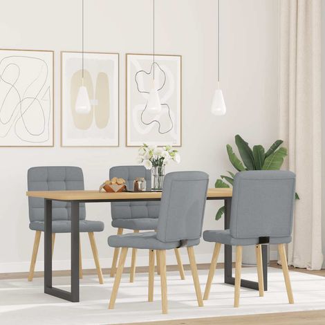Lot de 4 Chaises à manger,Chaise de cuisine gris clair tissu CFW43844 (1/5)