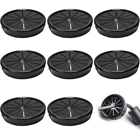 8 Kabelklemmen, 55 mm Durchmesser, runde Nylon-Kabelklemmen für Bürokabel, schwarz (1/5)
