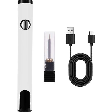 Kit de soudage électrique blanc avec stylo à batterie et filetage 510 (1/5)