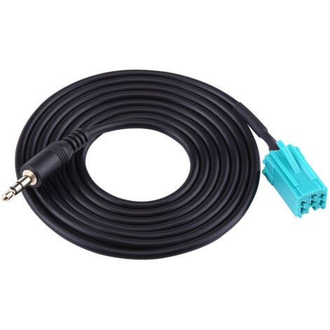 QORVA- Cable auxiliaire de connecteur de voiture, 6 broches à 3.5mm, pour Renault, liste de mise à jour, ligne de données Automobile (1/5)