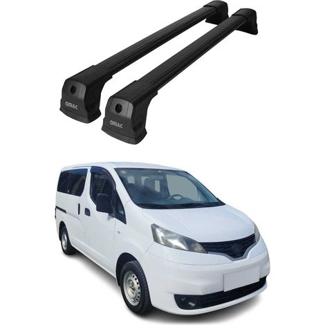 OMAC Barres de toit compatibles avec Nissan NV200 2009-2020 – 2 barres – Antivol inclus – Aluminium Noir (1/4)