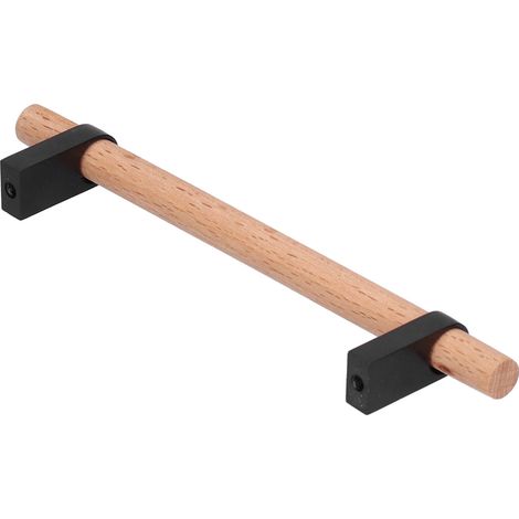 Poignée de tiroir/penderie moderne et simple en pin noir, 128 trous, pour la maison et le salon. (1/5)