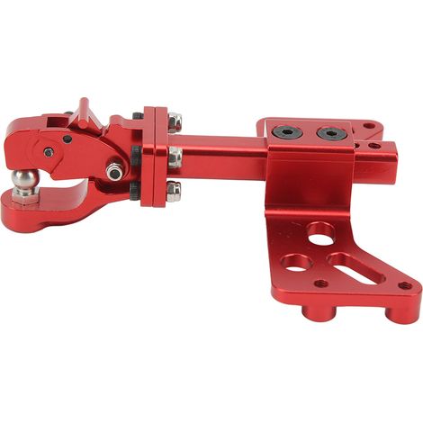 Crochet d'attelage léger et réglable en alliage d'aluminium pour remorque RC SCX6 1/6 rouge (1/5)