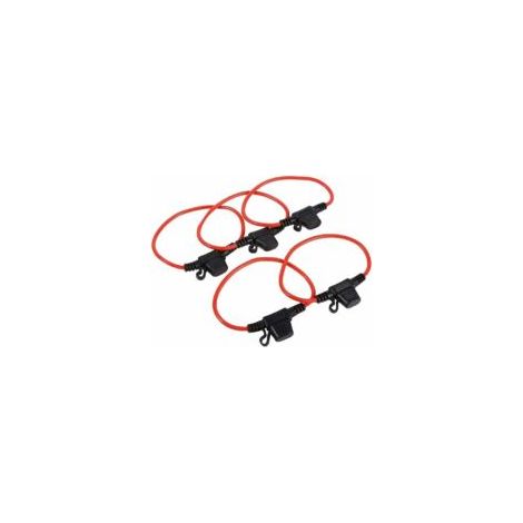 5 Stück wasserdichte Stecksicherungshalter mit Kabel, 12 V DC, 30 A, Standard-Flachsicherungshalter für Fahrzeuge, Autos und Motoren - Crezuo (1/4)