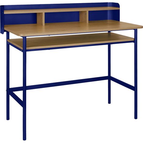 sweeek - Schreibtisch mit Metall, Holzdekor und 3 Nischen (1/5)