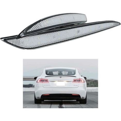 Kit 2 Fanali Posteriori A Led Trasparente Luce Rosso Bianco Per Tesla Model S OEM 6007705-00-B 6007706-00-B (1/2)
