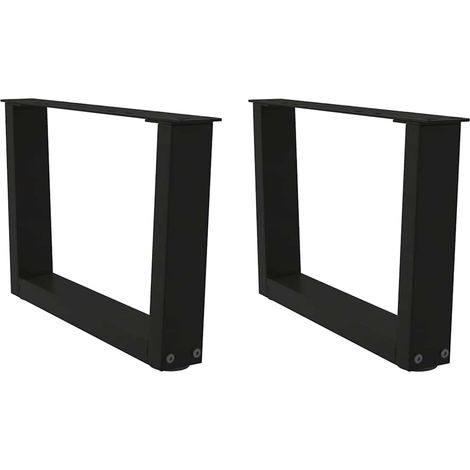 Patas para mesa de centro en forma de V (2 unidades), color negro, 60 x (30-31,3) cm, acero