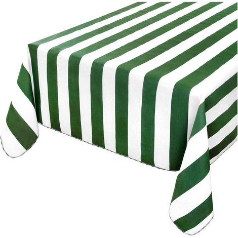Tovaglia Giardino Cotone Bordata A Righe Varie Misure Copri Tavolo Piscina Cucina Verde - 135x180 Cm