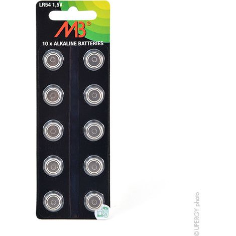 Pile alcaline bouton LR54 1,5V 80mAh – Lot de 10 piles – Performance fiable pour appareils électroniques – Taille 11,6 x 3,1 mm – Microbatt - l1131f (1/4)