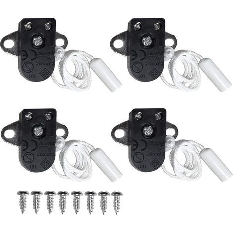 Pack Mini Pull Chain Switch with Manual On/Off Switch - 2 A, 250 V AC/Black (1/3)