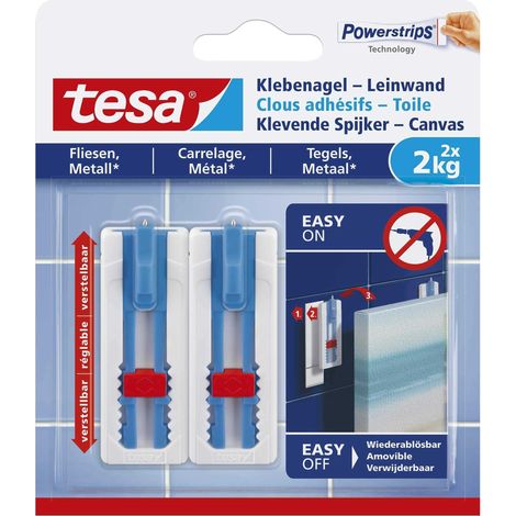 Tesa Clavo adhesivo negro para fijación interior ajustable