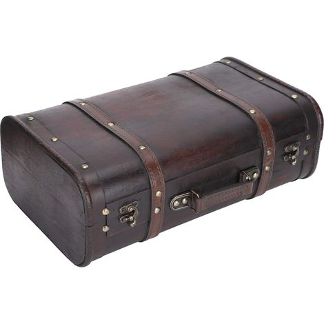 Vintage Suitcase, Strong Functionality, Good Aesthetic Wooden Box for Decoration, Retro Nostalgic Suitcase for Home, Hotel, Living Room Decoration (1/5)