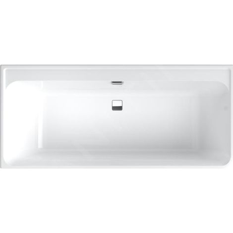 Villeroy & Boch – Baignoire rectangulaire 180x80 cm en acrylique sanitaire – Garniture de vidage et trop-plein – Pour angle droit – UBA180COR9CR00VD01 (1/5)
