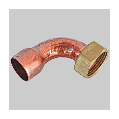 CURVA A 90° A SALDARE FEMMINA- DADO GIREVOLE - 16 x 3/4