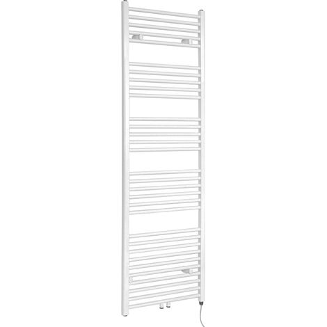 Hudson Reed Neva - Sèche-Serviettes Design Électrique Moderne - Raccordement Central - Blanc  - 178.5 cm x 60 cm