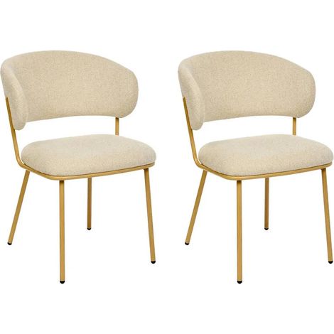Lot de 2 Fauteuils Design "Alba" 79cm Beige