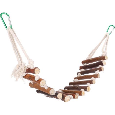 Pont suspendu en bois pour perroquets, 10 cm, corde en coton souple, échelle aérienne horizontale. (1/5)
