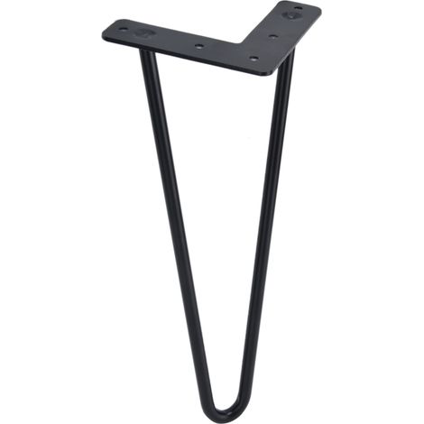 Lot de 4 pieds de table en fer noir, accessoires de décoration pour meubles et loisirs créatifs (30 cm). (1/5)