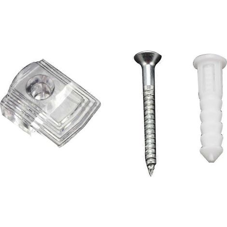 Clip de fixation pour miroir en plastique transparent, adapté à une fixation murale, comprend 72 accessoires. (1/5)