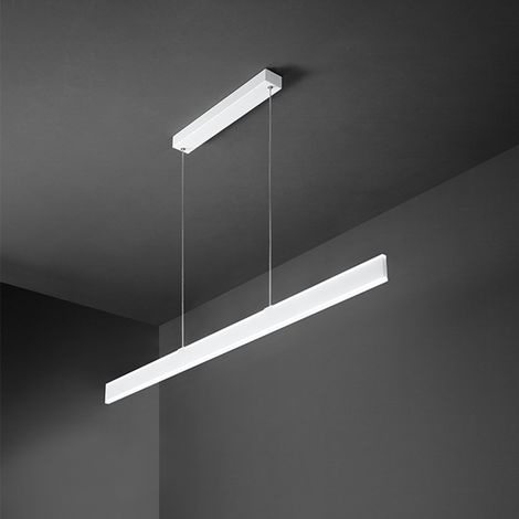 Sospensione Moderna Kante Metallo Bianco Acrilico Led 48W 3000K