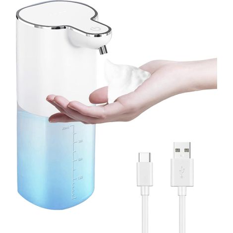 Berührungslose automatische Schaumseifen-Arbeitsplatte und an der Wand montierte Seife, 0,2 s intelligenter Infrarotsensor, freihändige Schaumseifenmaschine, großes Fassungsvermögen 400 ml/13,5 oz, We (1/5)