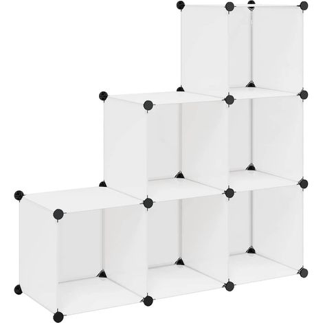 Organisateur de rangement cube avec 6 compartiments Blanc