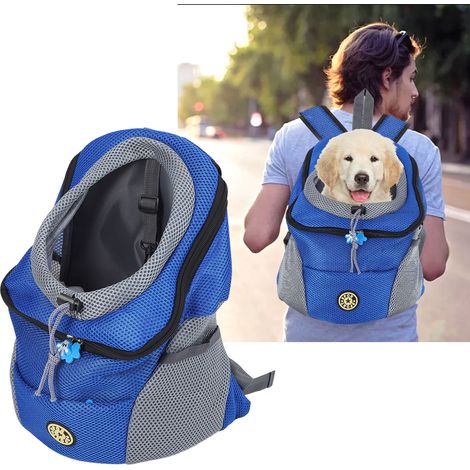 [Haustiertasche] Hunderucksack mit Belüftung, komfortabel, geräumig, blau (1/5)