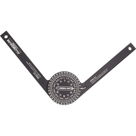 Rapporteur d'angle précis pour scie à onglets, avec 2 échelles de gravure laser, en alliage d'aluminium, pour menuisier. (1/5)
