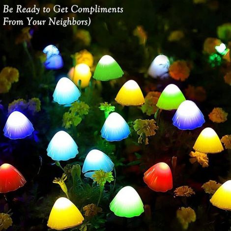 Guirlande Lumineuse Solaire - 5 M - 20 Ampoules Champignon - Jardin Terrasse Extérieur - 1 Pièce (1/5)