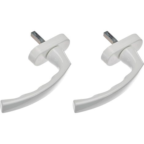 2 - Poignée De Fenêtre - Aluminium - Vissage Caché - Pour Ouverture 90 Degrés - Blanc - 7x32cm