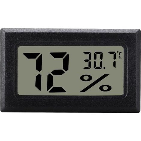 Noir hygromètre numérique pour contrôle de climatisation intérieure, mini, LCD (1/4)
