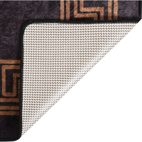 Tapis de salon Style Moderne Tapis de sol - Tapis lavable antidérapant 120x180 cm Noir et doré BV522383 - BonneVie (1/5)