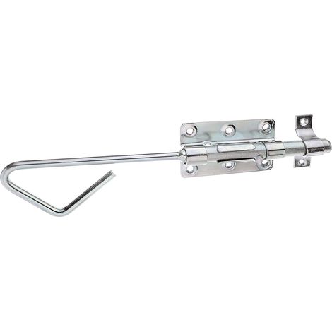 Verrou de box porte-cadenas avec gâche attachée passivé platine 100 x 60 mm boulon Ø 16 x 320 mm (1/3)