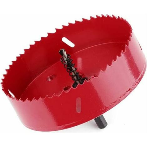 Scie cloche 110 mm, scie cloche M42 HSS, fraise trou 110 mm, scie cloche HSS bimétallique avec tige hexagonale et foret pour métal, fer, aluminium, bois, cloison sèche, plastique, panneau de fibres de (1/5)