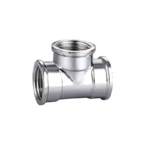 TEE FFF EN LAITON CHROMÉ IBP Taille : 3/4" - CONF