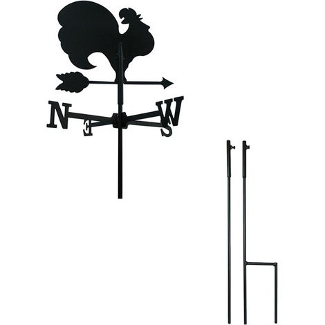 Girouette Coq petit modèle + Mât à planter