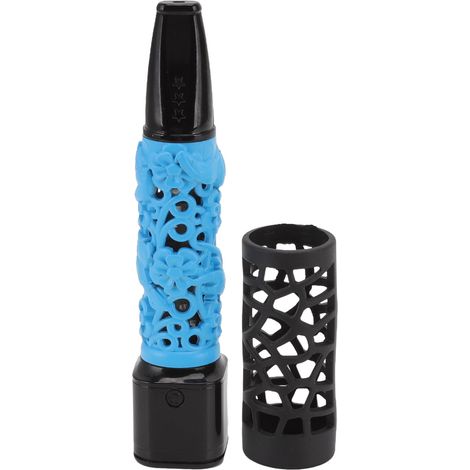 Porte-cigarette rechargeable grande capacité, changeant de couleur avec la température, sans cendre, avec briquet intégré, bleu. (1/5)