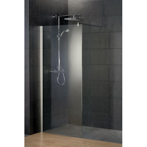 [PRODUIT D'OCCASION] [JAMAIS UTILISÉ] Paroi de douche à l'italienne, paroi fixe Walk In, profilé aspect chromé, Style, Schulte, 120 x 190 cm, verre 6 mm (1/5)