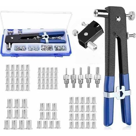 KIT 86 PZ RIVETTATRICE PER INSERTI RIVETTI FILETTATI FILETTI M3 M4 M5 M6 M8 (1/3)