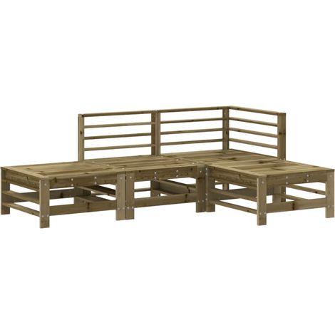 Maison Exclusive - 4-tlg. Garten-Lounge-Set Kiefernholz Imprägnie (1/5)
