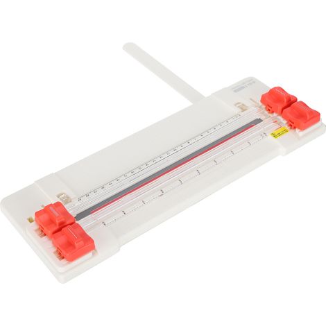 4-in-1 Rollenpapierschneider, tragbar, mit gepunkteter, gerader und wellenförmiger Faltschablone (weiß). (1/5)