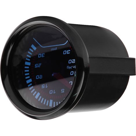 Jauge de pression turbo 52mm cadran fumé universel pour voiture, indicateur de suralisation turbo, compteur de boost avec cadran noir (1/5)