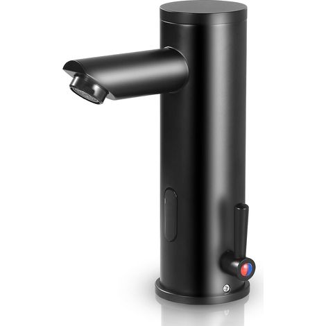 1 Robinet Mitigeur Infrarouge Noir Mat Lavabo Salle De Bain Sans Contact (1/5)